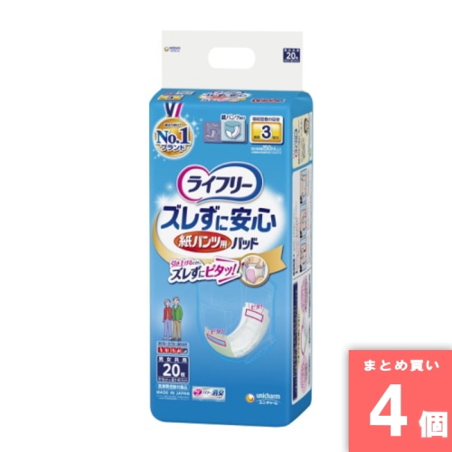 [取寄10][まとめ買い]【4個セット】ライフリー 紙パンツ専用尿取り長時間 20枚 [4903111576203]