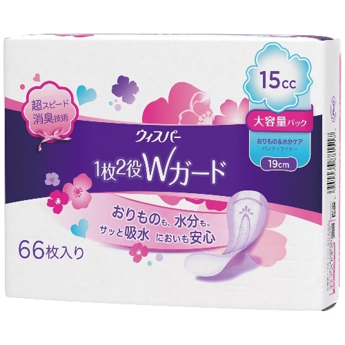 [取寄10]ウィスパーおりもの＆水分ケア15CC66枚 [66枚][4902430881517]