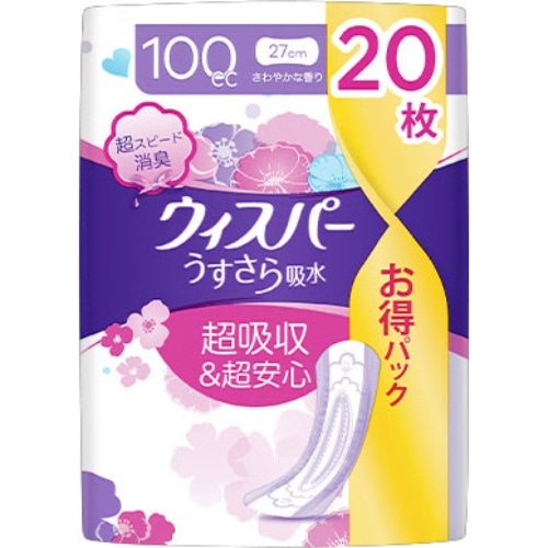 [取寄10]P＆G ウィスパー うすさら 多く安心 100CC [1個][4902430917179]