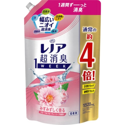 レノア 超消臭1week フローラルフルーティーソープ つめかえ 超特大 1520ml