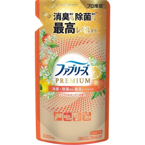 N ファブリーズW除菌＋消臭 プレミアム シトラス＆ガーデンの香り つめかえ ３２０ml