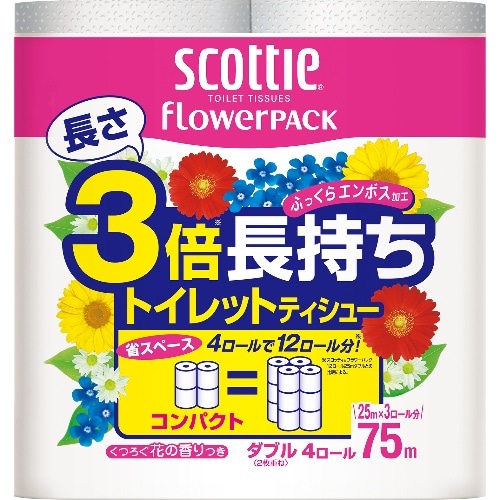 クレシアスコッティF3倍長持ちトイレットW4R ピンク