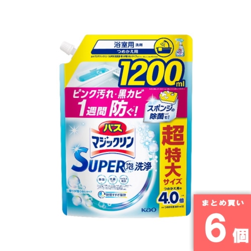 [取寄10][まとめ買い]【6個セット】バスマジックリン SUPER泡洗浄 香りが残らない [4901301415042]