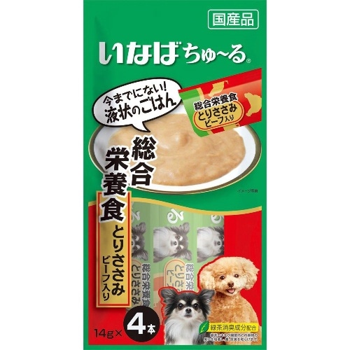 いなばペットフード ちゅーる総合栄養食とりささみビーフ入り [14g×4本]