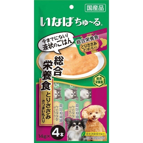 いなばペットフード ちゅーる総合栄養食ささみさつまいも入り [14g×4本]