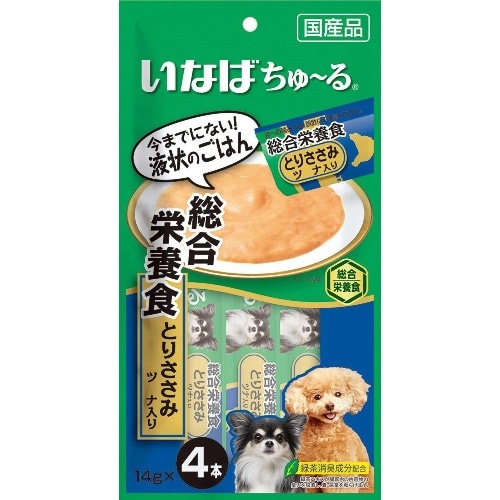 いなばペットフード ちゅーる総合栄養食とりささみツナ入り [14g×4本]