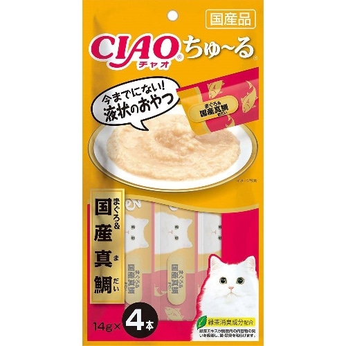 いなばペットフード ちゅーるまぐろ＆国産真鯛 [14g×4本]