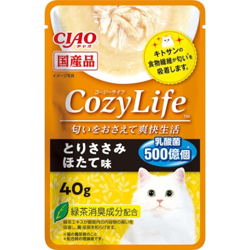 いなばペットフード Cozyライフパウチ とりささみ ほたて味 40g