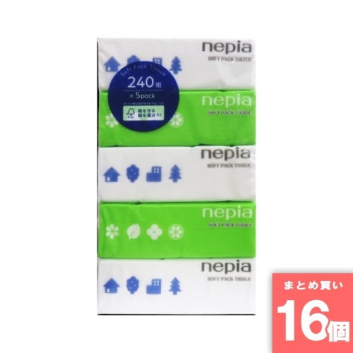 [取寄10][まとめ買い]【16個セット】ネピア ソフトパックティッシュ240W×5P [4901121635088]