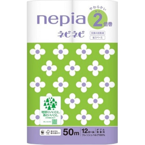 ネピア ネピネピトイレットロール 2倍巻き 50m 12ロール W 6入