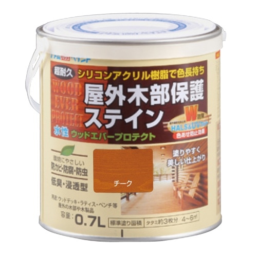 水性屋外木部保護塗料 0.7L チーク