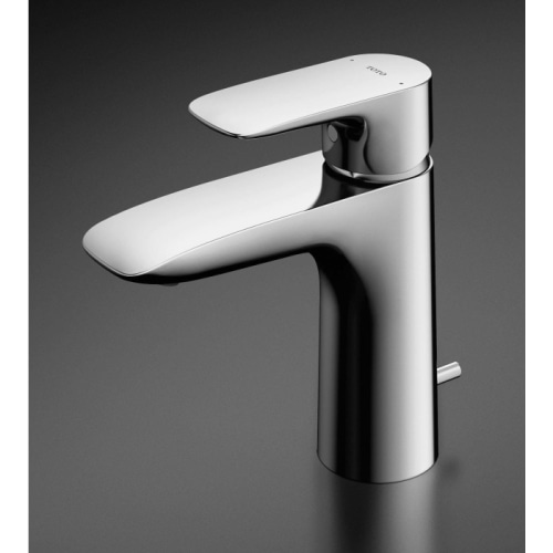 台付シングル混合水栓 TLG04302JA (エコシングル、ワンプッシュ、共用)