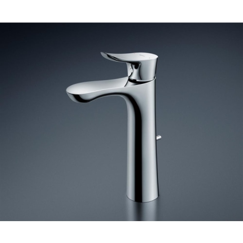 台付シングル混合水栓 TLG01305JA (エコシングル、ワンプッシュ、共用)