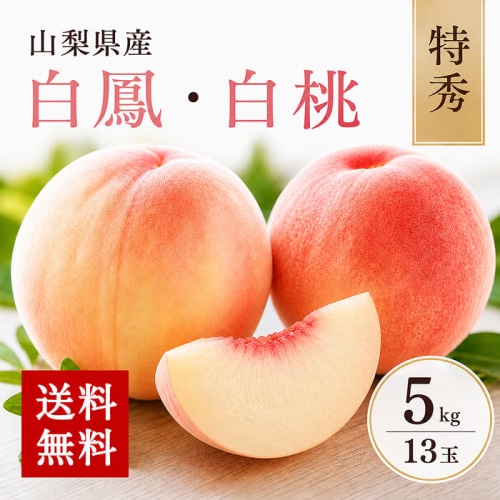 [予約直送]山梨県産 もも 特秀 白鳳・白桃等 約5kg 12～16玉 【綿半お中元】【7月より順次発送】【配送指定日不可】