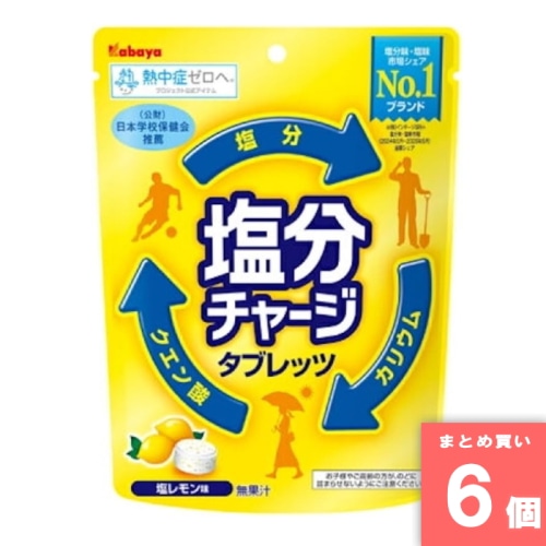 [取寄10][まとめ買い]【6個セット】塩分チャージタブレッツ 81g 塩レモン味 熱中症 飴 タブレット 熱中症対策 熱中症予防 グッズ 業務用 塩飴 塩分補給 [4901550151968]