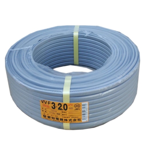 VVFケーブル 3心×2.0mm 灰 100m巻き (JAN:4571253463172)