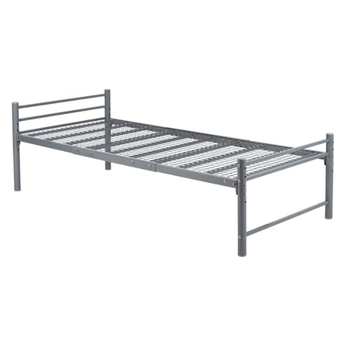 [直送5]新生活のスタートに！ 敷布団対応 四段階の高さ調節 大容量収納スペース 耐荷重120kg おしゃれなロングベッド シングルサイズKH-3961M-GYスカイグレー