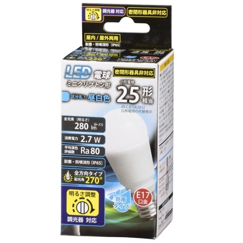 LED PS E17 2.7W N/D LDA3N-G-E17/D G11 ホワイト