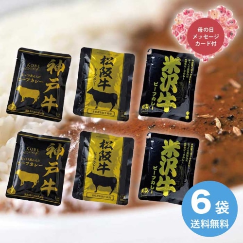 [直送商品]母の日 5/8-10お届け エルスト 日本三大和牛 ビーフカレー詰合せ（神戸牛・松阪牛・米沢牛） 【配送指定日不可】 (1852-505)