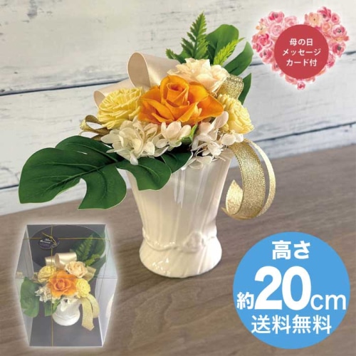 [直送商品]母の日 5/8-10お届け スープ ギフトアレンジメント プラージュ オレンジ 【配送指定日不可】 (1853-812)