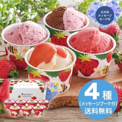 [冷凍][直送商品]父の日 6/19-21お届け 博多あまおうのこだわりアイス 【配送指定日不可】 (1855-119)