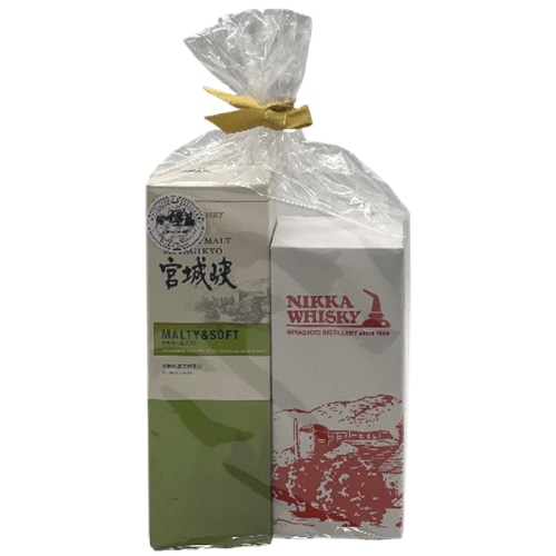 シングルモルト 宮城峡 モルティ＆ソフト 180ml ･ オリジナルショットグラス セット