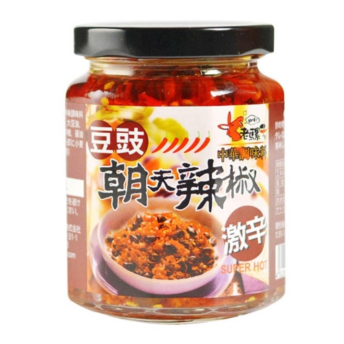 老騾子 朝天辣椒 トウチ入り辛味調味料 激辛 240g【台湾】