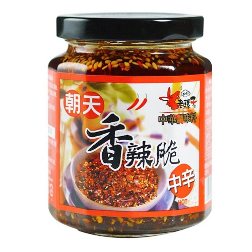 老騾子 朝天香辣脆 山椒ラー油辛味調味料 中辛 240g【台湾】