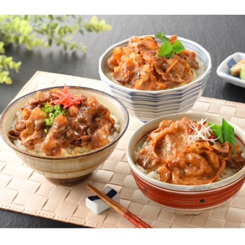 [冷凍][直送商品]九州産黒豚味付け豚丼の具3種12食セット 【綿半お中元】 【6/19～8/10順次お届け】