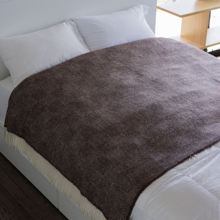 クリッパン リサイクルウールスロー グースアイ(ブラウン)