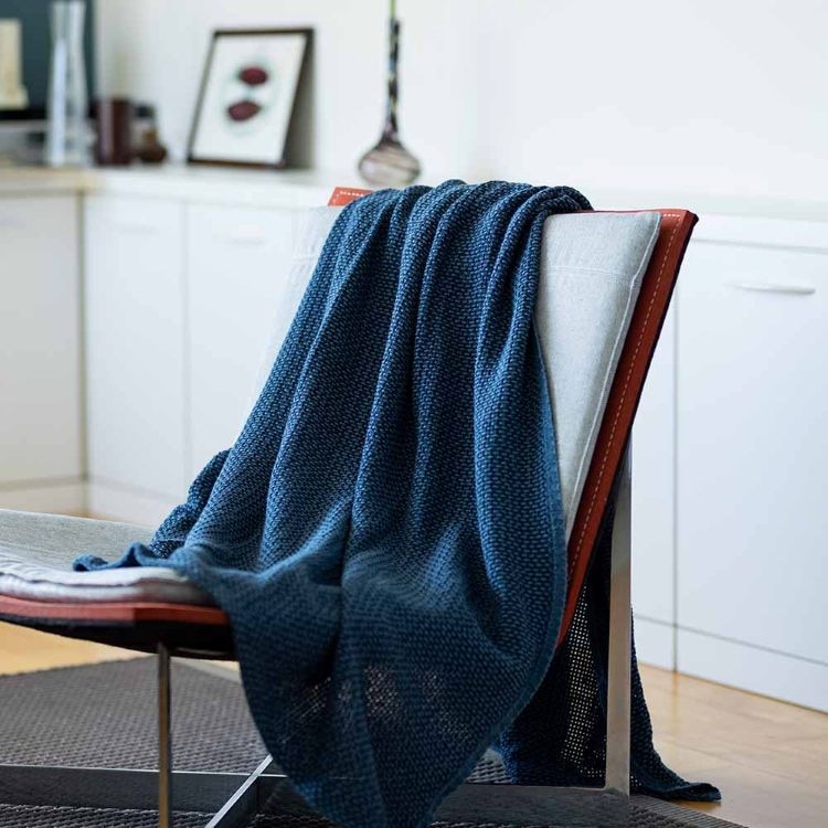 クリッパン コットンスロー バスケット(ネイビー)